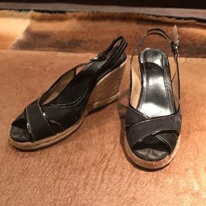 Coach black wedge sandal. Size 10